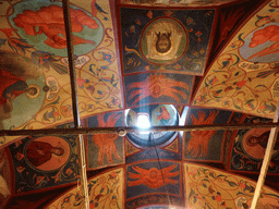 Frescoes at the ceiling of the Church of St. Basil the Blessed at the Ground Floor of Saint Basil`s Cathedral