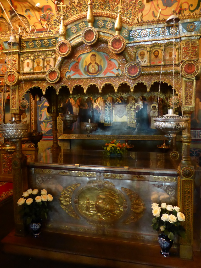 The Reliquary of St. Basil the Blessed at the Church of St. Basil the Blessed at the Ground Floor of Saint Basil`s Cathedral