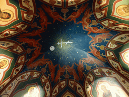 Frescoes at the ceiling of the Crypt at the Basement of Saint Basil`s Cathedral