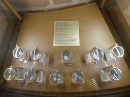 Coins from the 14th to the 17th century, with explanation, at the Basement of Saint Basil`s Cathedral