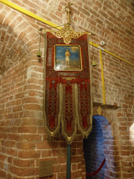 Banner at the Basement of Saint Basil`s Cathedral