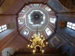 Ceiling and dome of the Church of the Intercession of the Holy Virgin at the First Floor of Saint Basil`s Cathedral