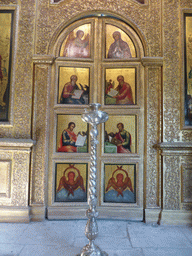 Iconostasis of the Church of St. Nicholas Velikoretsky at the First Floor of Saint Basil`s Cathedral