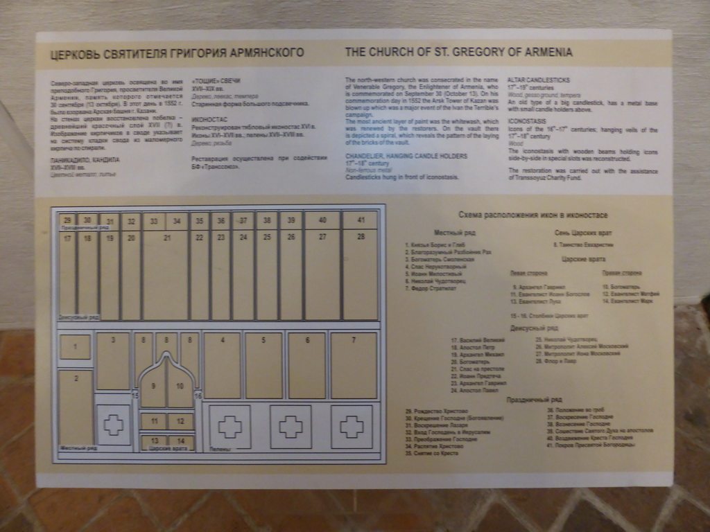 Explanation on the Church of St. Gregory of Armenia at the First Floor of Saint Basil`s Cathedral