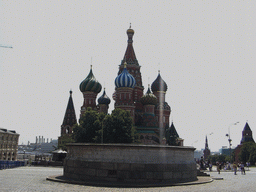 The Red Square with the Lobnoye Mesto platform and the front of Saint Basil`s Cathedral