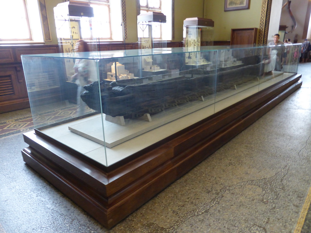 Miaomiao and a skiff found by aboriginals on the bank of the Don River at Room 3: Late Stone Age, at the First Floor of the State Historical Museum of Russia