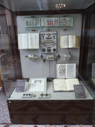 Books and jewelry at Room 9: Old Russian Town, at the First Floor of the State Historical Museum of Russia