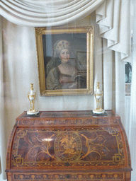 Closet with two chandeleers and a painting of Catherine the Great at Room 25: `Enlightened Absolutism` of Catherine the Great, at the Second Floor of the State Historical Museum of Russia