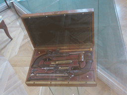 Small suitcase with two guns at Room 35: Russia in the Epoch of Emperor Alexander I, the Autocracy and Society, at the Second Floor of the State Historical Museum of Russia