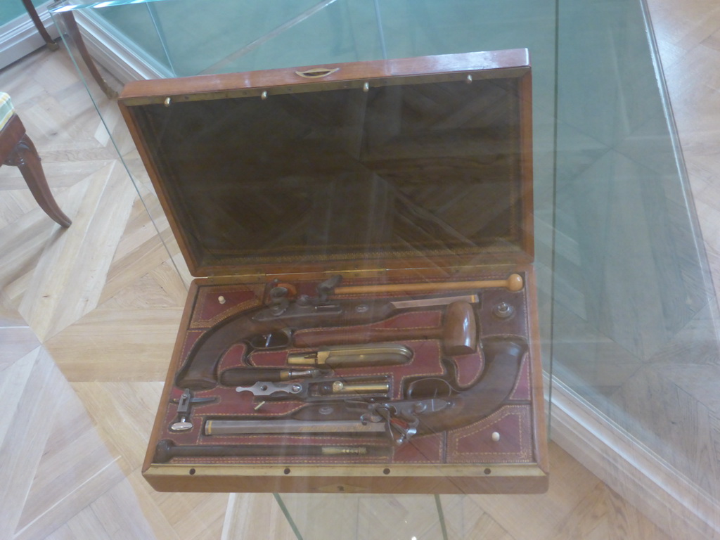 Small suitcase with two guns at Room 35: Russia in the Epoch of Emperor Alexander I, the Autocracy and Society, at the Second Floor of the State Historical Museum of Russia