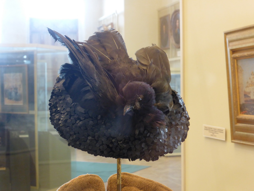 Hat made of a bird at Room 37: Russia in the Epoch of Reforms, 18601880s, at the Second Floor of the State Historical Museum of Russia