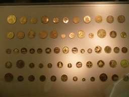 Golden coins at the Temporary Exhibition at the First Floor of the State Historical Museum of Russia