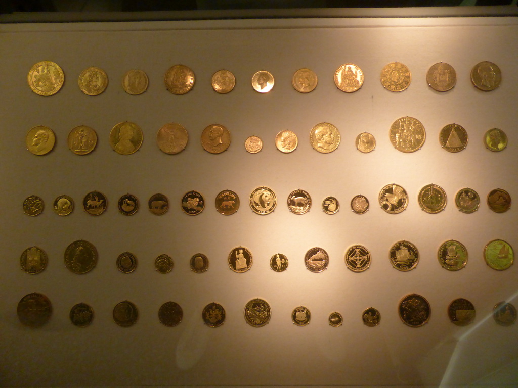 Golden coins at the Temporary Exhibition at the First Floor of the State Historical Museum of Russia