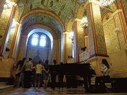 Pianist and choir at the Front Hall at the Ground Floor of the State Historical Museum of Russia