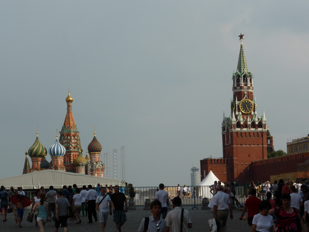 The Red Square with Saint Basil`s Cathedral and the Moscow Kremlin