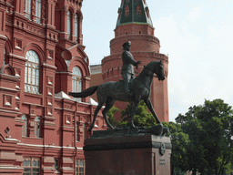 The Monument to Georgy Zhukov in front of the State Historical Museum of Russia at Manege Square