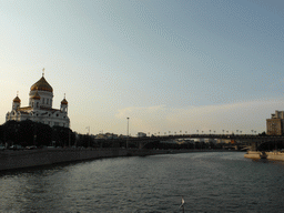 The Cathedral of Christ the Saviour and the Patriarshy Bridge over the Moskva river, viewed from the tour boat