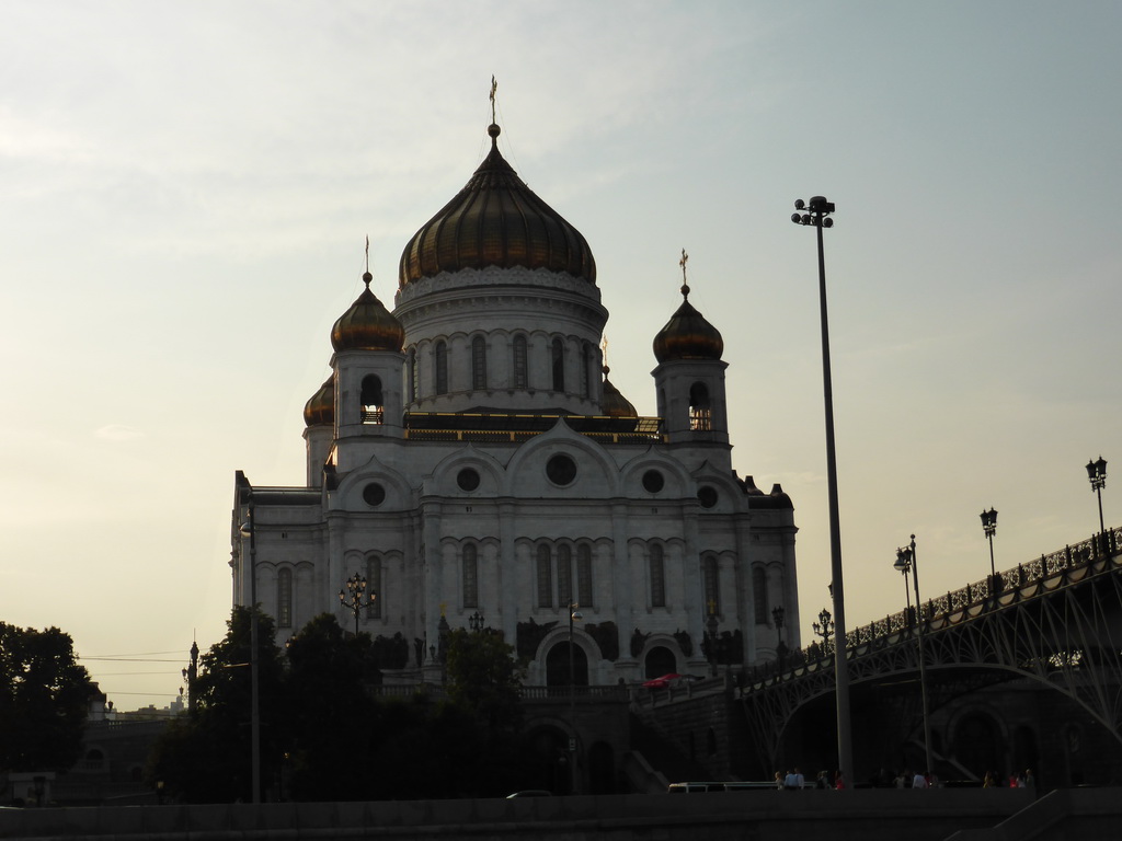 The Cathedral of Christ the Saviour and the Patriarshy Bridge over the Moskva river, viewed from the tour boat