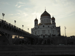 The Cathedral of Christ the Saviour and the Patriarshy Bridge over the Moskva river, viewed from the tour boat