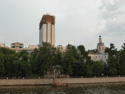 Headquarters of the Russian Academy of Sciences, the Andreyevsky Monastery and the Moskva river, viewed from the tour boat