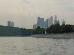 Skyscrapers of the Moscow International Business Center (Moscow-City) and the Moskva river, viewed from the tour boat