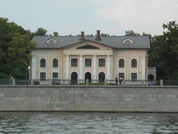 Building at the west side of the Luzhniki Olympic Complex and the Moskva river, viewed from the tour boat