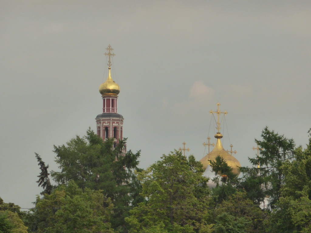 Towers of the Novodevichy Convent, viewed from the tour boat on the Moskva river