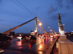 The Krymsky Bridge over the Moskva river, by night