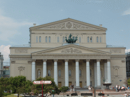 Front of the Bolshoi Theatre at Theatre Square, viewed from the sightseeing bus