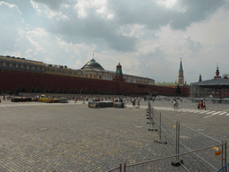 The Red Square with the Senate Palace and the Presidential Administration Building at the Moscow Kremlin, viewed from the sightseeing bus