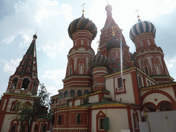 Northeast side of Saint Basil`s Cathedral, viewed from the sightseeing bus