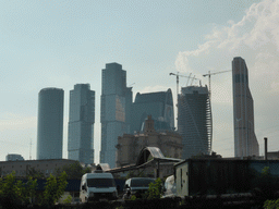 Skyscrapers of the Moscow International Business Center, viewed from the Dorogomilovskiy Market at the Mozhayskiy Val street