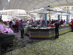 Meat market stalls at the Dorogomilovskiy Market