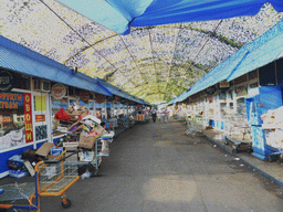 Covered street with market stalls at the Dorogomilovskiy Market