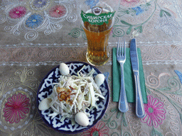 Dinner and Sibirskaya Korona beer at the Vostok Story restaurant at Yevropy Square