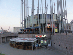 Restaurants and European flags at Yevropy Square