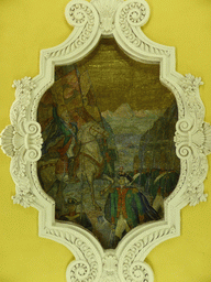 Painting at the ceiling of the hallway inbetween the platforms of the Komsomolskaya subway station