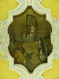 Painting at the ceiling of the hallway inbetween the platforms of the Komsomolskaya subway station