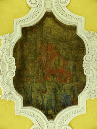 Painting at the ceiling of the hallway inbetween the platforms of the Komsomolskaya subway station