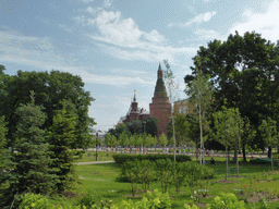 The Alexander Garden, the Corner Arsenal Tower and the Arsenal of the Moscow Kremlin and the State Historical Museum of Russia