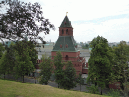 The Taynitsky Garden, the Taynitskaya Tower of the Moscow Kremlin and the Moskva river, viewed from Cathedral Square