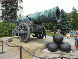 The Tsar Cannon at the east side of the Ivan the Great Belltower at the Moscow Kremlin