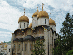 East side of the Cathedral of the Dormition at Cathedral Square at the Moscow Kremlin
