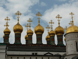 Towers of the Terem Churches at the Moscow Kremlin, viewed from Cathedral Square