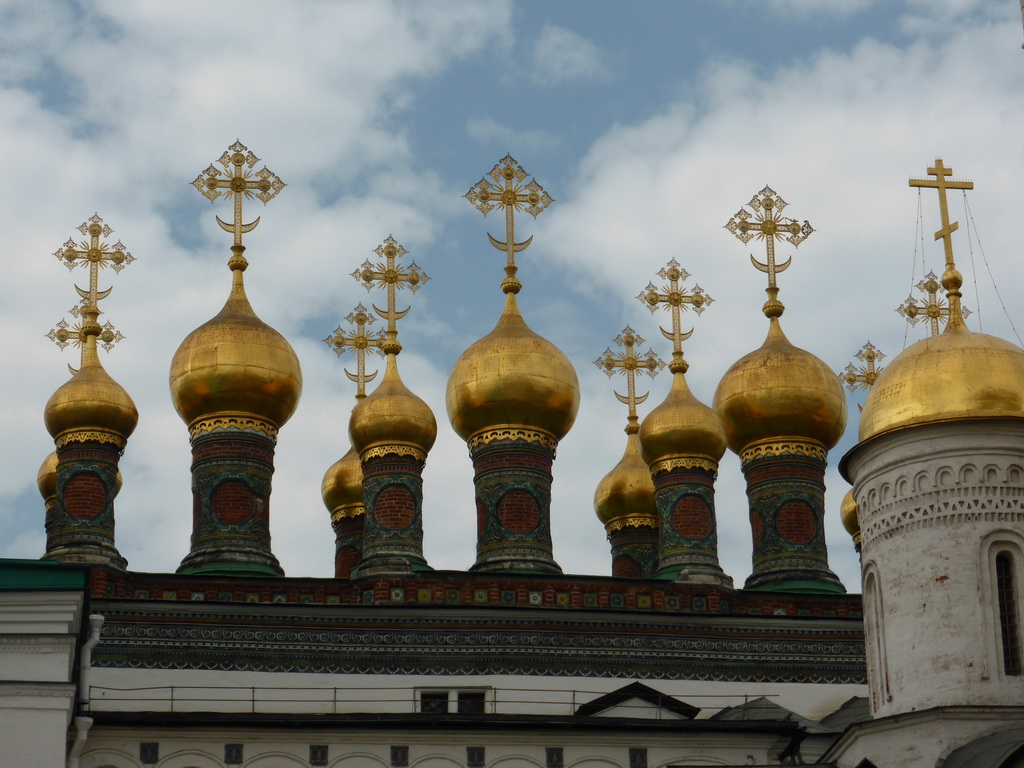 Towers of the Terem Churches at the Moscow Kremlin, viewed from Cathedral Square