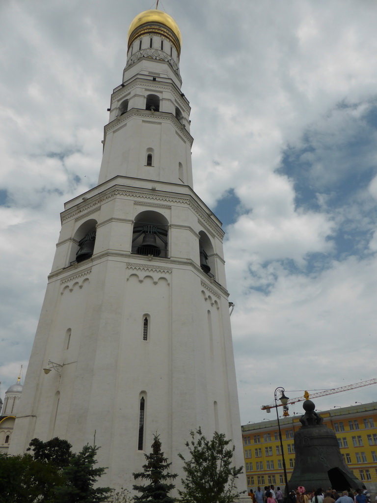 The Tsar Bell and the Ivan the Great Belltower at Cathedral Square at the Moscow Kremlin