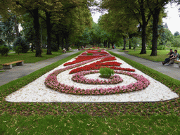 Flower bed at the Large Kremlin Square at the Moscow Kremlin