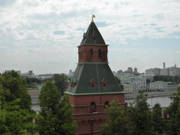The Taynitskaya Tower of the Moscow Kremlin and the Moskva river, viewed from the Borovitskaya street