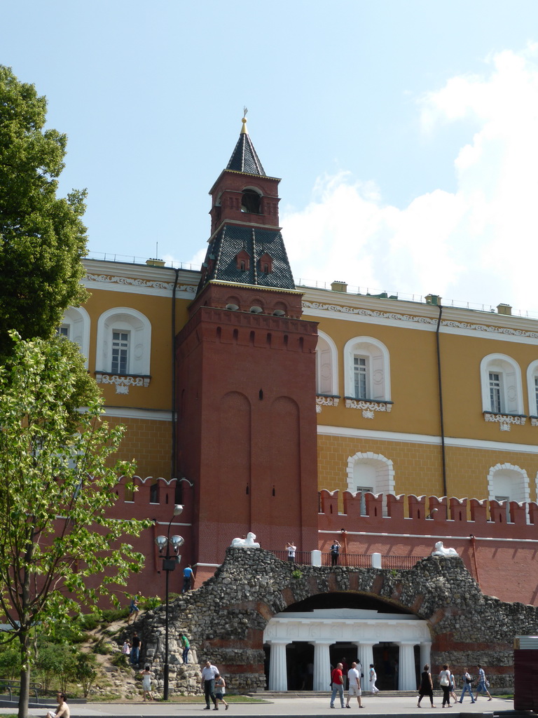 The Ruined Grotto at the Alexander Garden and the Middle Arsenal Tower and the Arsenal of the Moscow Kremlin