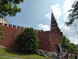 The Alexander Garden and the Borovitskaya Tower at the southwest side of the Moscow Kremlin